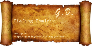 Giefing Dominik névjegykártya